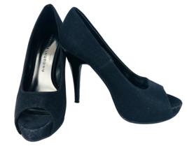 Chinese Laundry Hard to Get 6.5 Platform Pump Black Peep Toe Sparkle Sti... - $33.74