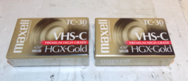 Maxell TC-30 VHS-C HGX Gold Set of 2 Camcorder Tapes Video Cassette NEW ... - $15.66