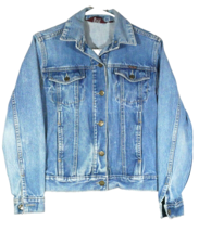 VTG Mizz Lizz Denim Blue Cropped Jean Trucker Jacket Size Medium Women&#39;s - £15.97 GBP