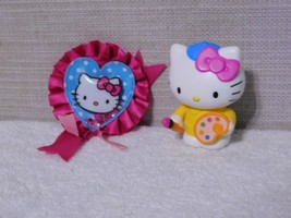 Mcdonald Hello Kitty Loves Painting 1978, 2013 Figure &amp; A Sparkly Ribbon - £8.63 GBP