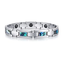 Magnetic Tungsten Bracelet Male Shell Cross Wrist Band Magnetic Hematite Bracele - £41.12 GBP