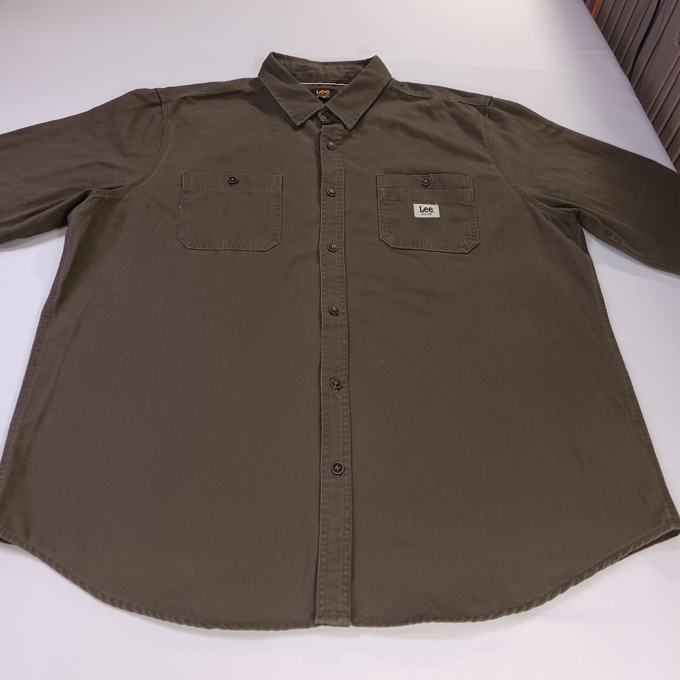 Lee Regular Fit RN#64866 Men's Green Cotton Long Sleeve Button Up Shirt Size 2XL Item image 8