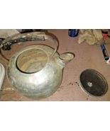 USED!! VINTAGE!! 9&quot; STEEL TEA POT WITH HANDLE - $19.79