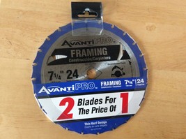 Avanti Pro Framing Circular Saw Blade 2 Pc 7-1/4” 24 Teeth New - $17.99