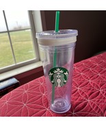 Starbucks Cold Cup Clear Venti Tumbler Traveler With  Logo - 24 oz - Pre... - $11.64