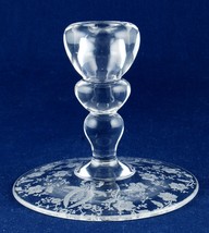 New Martinsville/Viking Glass Co Prelude Etched 4&quot; Candle Holder Candlestick - £7.99 GBP