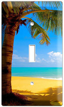 Exotic Palm Tree On A Paradise Sandy Beach Single Light Switch Wall Plate Cover - £7.99 GBP