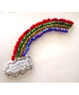 Vintage Small Rainbow Cloud Sequin Applique Sew-On Sequined Patch  NIP  - £7.18 GBP