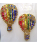 Vintage Gold Rainbow Air Balloons Sequin Applique Sew-On Sequined Patch ... - $6.99