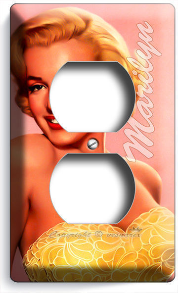 MARILYN MONROE SMILE GOLD DRESS DUPLEX OUTLET LIGHT SWITCH WALL PLATE ART COVER