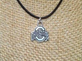 Vintage Silver Plated Ohio Charm Pendant Necklace, Ohio College, State Football  - £7.56 GBP