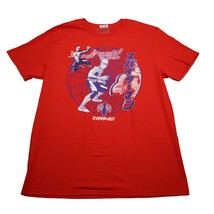 Marvel Shirt Mens L Red Blue Spiderman Spiderverse Comic Super Hero Tee - £14.76 GBP