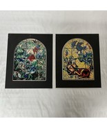 VTG (2) Marc Chagall Stained Glass Windows on Wood Plaques Jerusalem Win... - $75.00