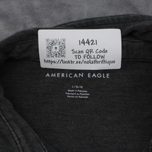 American Eagle Shirt Mens L Gray Polo Chest Button Short Sleeve Collared... - £18.18 GBP
