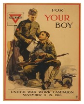 WW1 Wartime &quot;For Your Boy&quot; Y.M.C.A. Work Campaign Poster 8X10 Photo - £6.63 GBP