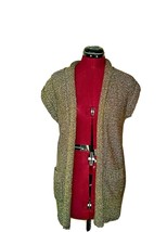 Eddie Bauer Cardigan Sweater Olive Women Open Front Size XS Pockets Slee... - $38.62