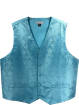 Veronelli Men&#39;s Turquoise Vest Paisley Pattern 100% Polyester Sizes 2XL ... - $19.99
