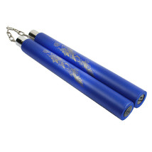 Foam Nunchucks Nunchakus Dragon Pattern For Martial Art Karate Training - Blue - £15.00 GBP