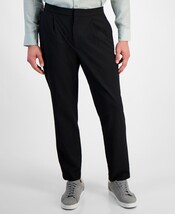 Alfani Dress Pants Men&#39;s 38x30 Deep Black Classic-Fit Textured Seersucker - $498.99 MXN