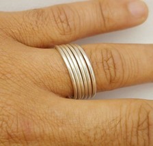 Simple Stacking Ring Sterling Silver, Set Of 7 Rings, Stackable Minimali... - $35.00