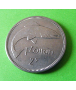 Authentic Irish 50th Birthday Present 1966 Two Shillings Or Florin Coin ... - $8.15 CAD