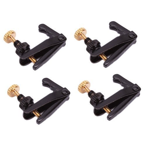 4Pcs Metal Violin String Adjuster Fine Tuner Black 1/8-1/2 Size - £4.12 GBP