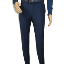 Men's MONO Turkey Slacks 100% Wool Plain Front Slim Fit 2502-04 Royal Blue image 11