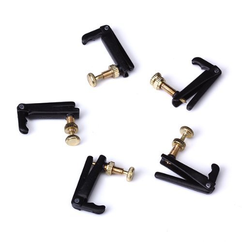 Set of 5 Black Violin String Adjuster Fun Tuners 3/4 4/4 Violin - $6.57