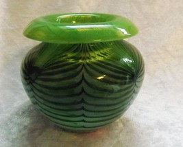 David Lotton 4&quot; Tall Vintage Spider Web Design Bubble Vase (Signed) - £256.79 GBP