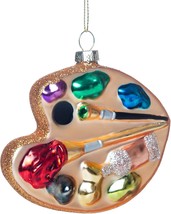 2 Pack Hand Blown Glass Palette Artist Ornament for Christmas Tree Decorations H - $37.39