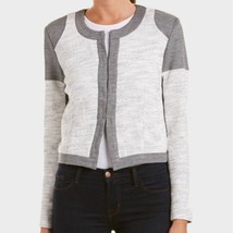 CABI gray &amp; white blocked crop jacket blazer size medium Style 211 - $28.06