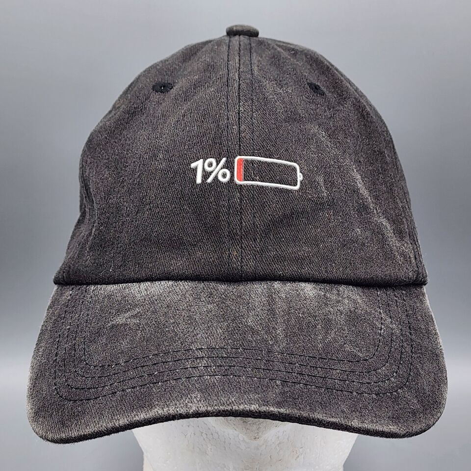 Low Battery 1% Low Energy Baseball Cap Gray/Black US Seller Stylish Stat... - $8.68