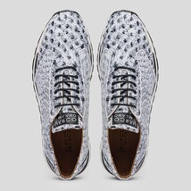 Hand painted genuine ostrich quill Sneaker Shoes Scanno Newspaper gray image 4