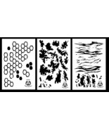 3Pack! Airbrush Camouflage Paint Stencils 14&quot; (Hex, TACS, Tiger stripe C... - $13.99