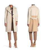 DEREK LAM 10 CROSBY Wool Blend Car Coat, Tan/Oatmeal, Designer Size 4, NWT - $419.18 CAD