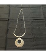 Bohochic Silver Tone Chain Necklace w/Solid Arch &amp; 2 Drop Hammered Circl... - €16,23 EUR