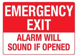 Emergency Exit Alarm Will Sound Safety Sign Sticker Decal Label D7338 - £1.52 GBP+
