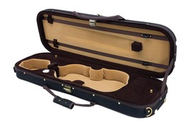 Sky VNCQF24-4/4 Violin Oblong Case Lightweight with Hygrometer, Black/Br... - $117.59