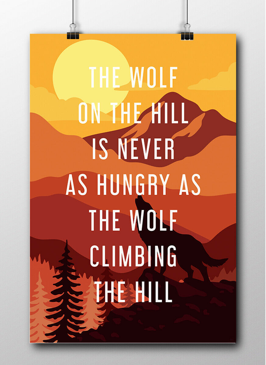 The Wolf Quotes Motivational Inspiration Quotes The Wolf on the Hill Wall Art