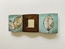 Wooden Wall Decor with mirror and leaf design - £23.18 GBP