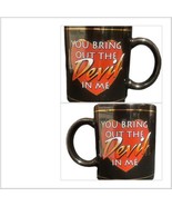 YOU BRING OUT THE DEVIL IN ME Mug Red Black Gold Heart Coffee Tea Cup 19... - £10.96 GBP