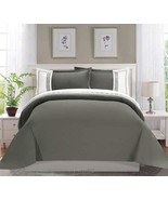 Elegant Comfort Greek Embroidered Comforter Duvet Cover 1500TC Grey Sham... - $36.48 CAD