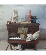 Piano w/ Dalmation Dogs Hinged Trinket Box Coin Bank w/ Locking Padlock ... - $10.64