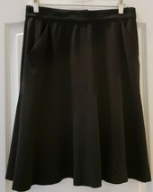 CHANEL Black Silk Trumpet Skirt with Two Front Slit Pockets - Size 38 - £100.22 GBP