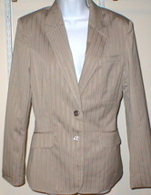 New Women&#39;s Limited Blazer Jacket 8 Tan Striped Office Work Light Dark B... - £7.86 GBP