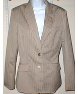 New Women&#39;s Limited Blazer Jacket 8 Tan Striped Office Work Light Dark B... - £8.03 GBP