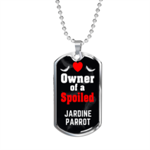 Jardine Parrot Bird Necklace Stainless Steel or 18k Gold Dog Tag 24&quot; Chain - £37.53 GBP+