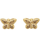14K Yellow Gold Youth Butterfly Earrings - $151.80 CAD