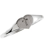 Sterling Silver Heart &amp; Cross Ring - $75.99
