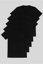 Black Standard Pattern Basic 5-Pack T-shirt - £56.73 GBP